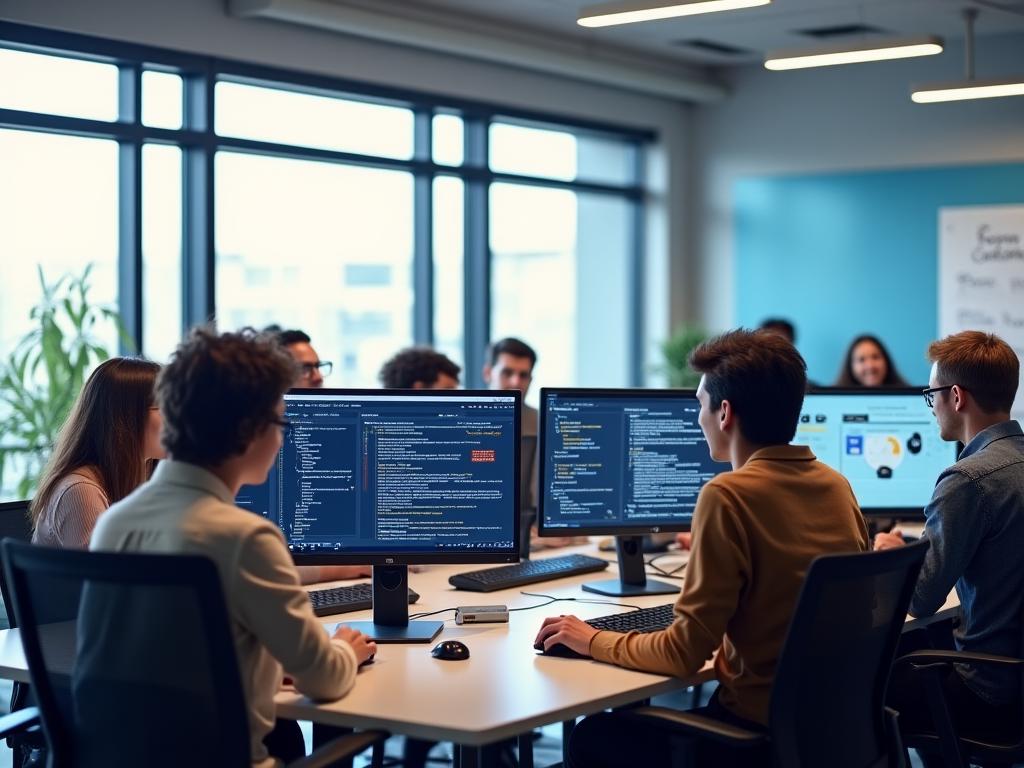 Equipo de desarrollo trabajando